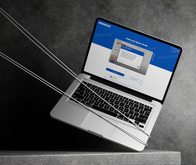 A Progressive insurance quote delivered as a personalized Bindific client page